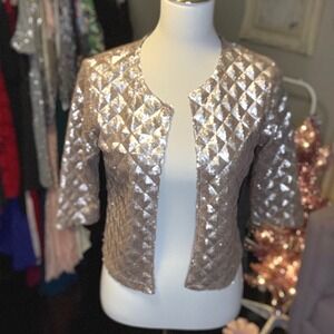 HAODUOYI Women's Sequins Bolero Jacket Glamorous Sparkly Evening Wear NWT